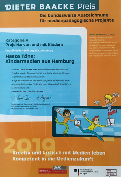Siegerurkunde für Haste Töne Siegerurkunde für Haste Töne