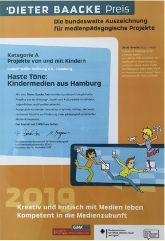 Haste-Töne erhält den Dieter Baacke-Preis 2019 Haste-Töne erhält den Dieter Baacke-Preis 2019