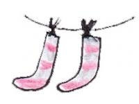 Französischer Zungenbrecher über die Socken der Erzherzogin Socken auf der Leine