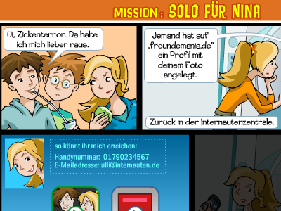 Zur Mission Solo für Nina Comic mit den Internauten