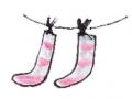 Französischer Zungenbrecher über die Socken der Erzherzogin Socken auf der Leine