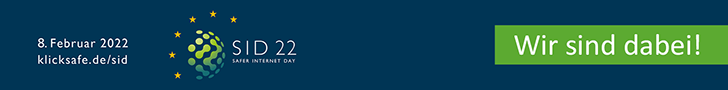 Logo „Wir sind dabei!“ beim Safer Internet Day 2022 Logo „Wir sind dabei!“ beim Safer Internet Day 2022